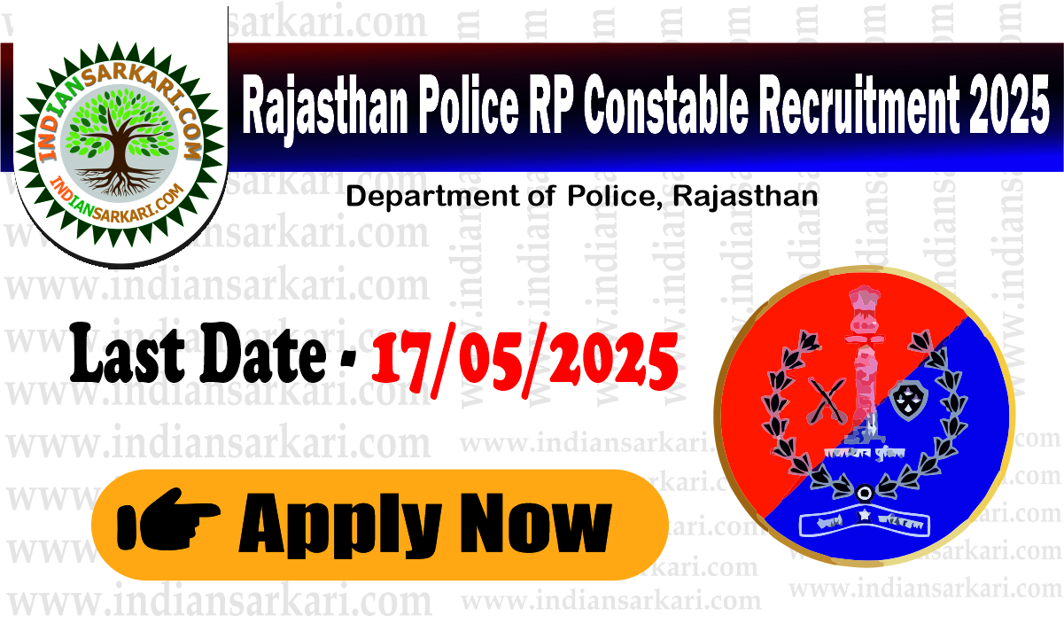 Rajasthan Police Constable Recruitment 2025 Apply Online