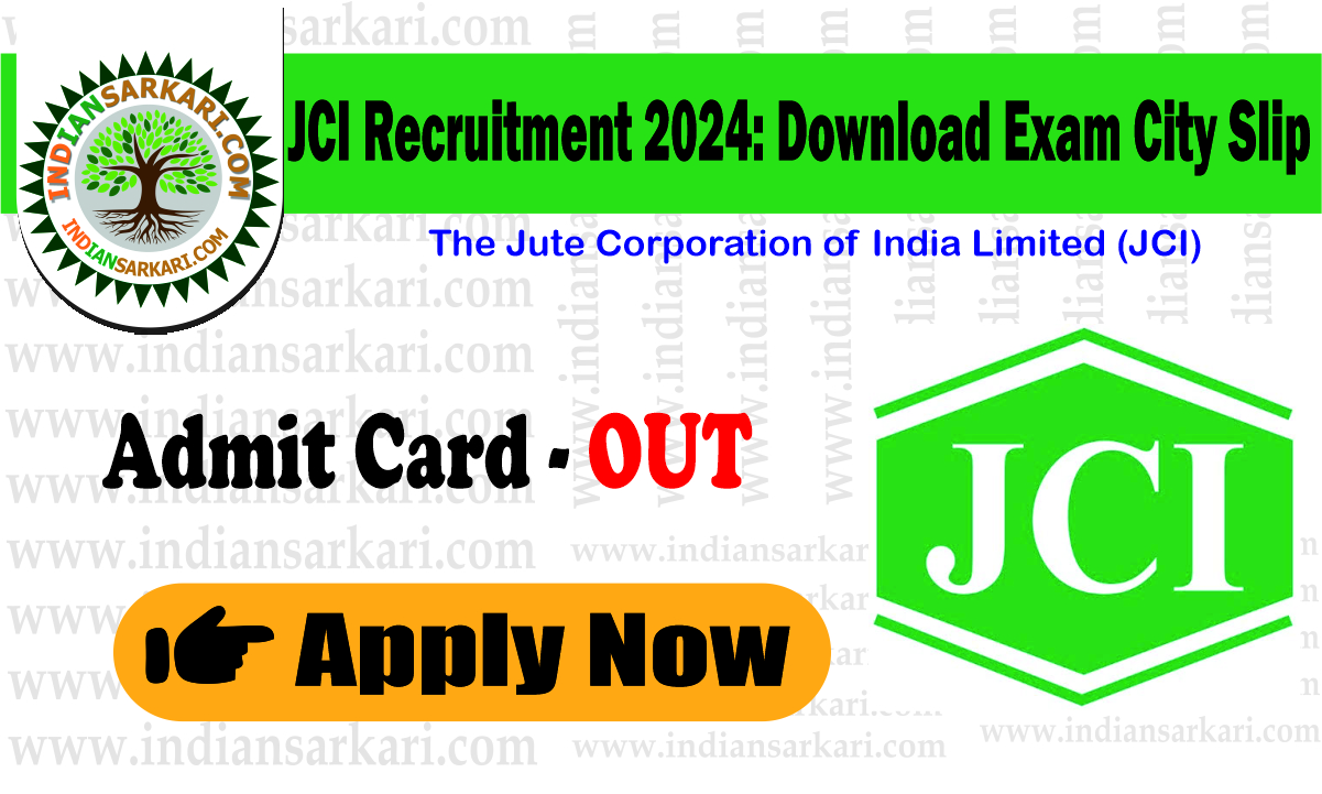 JCI Recruitment 2024 Download Exam City Slip