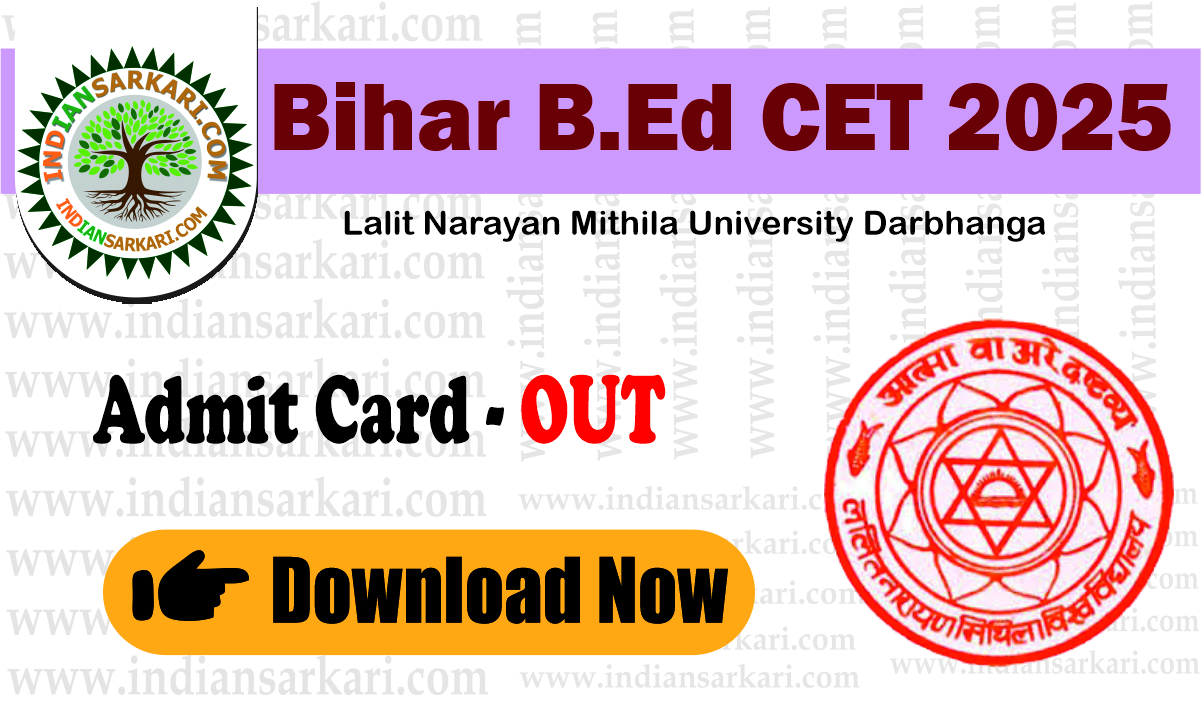 Bihar B.Ed CET 2025 Admit Card Released