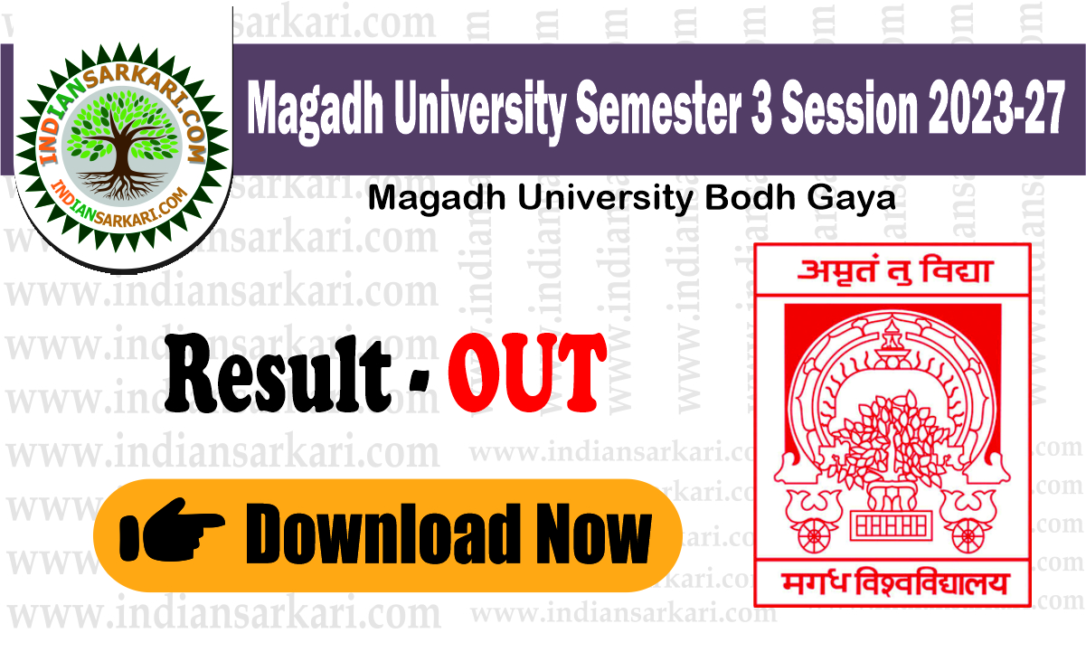 MAGADH UNIVERSITY RESULT Magadh University Semester 3 Result 2023 27 Out