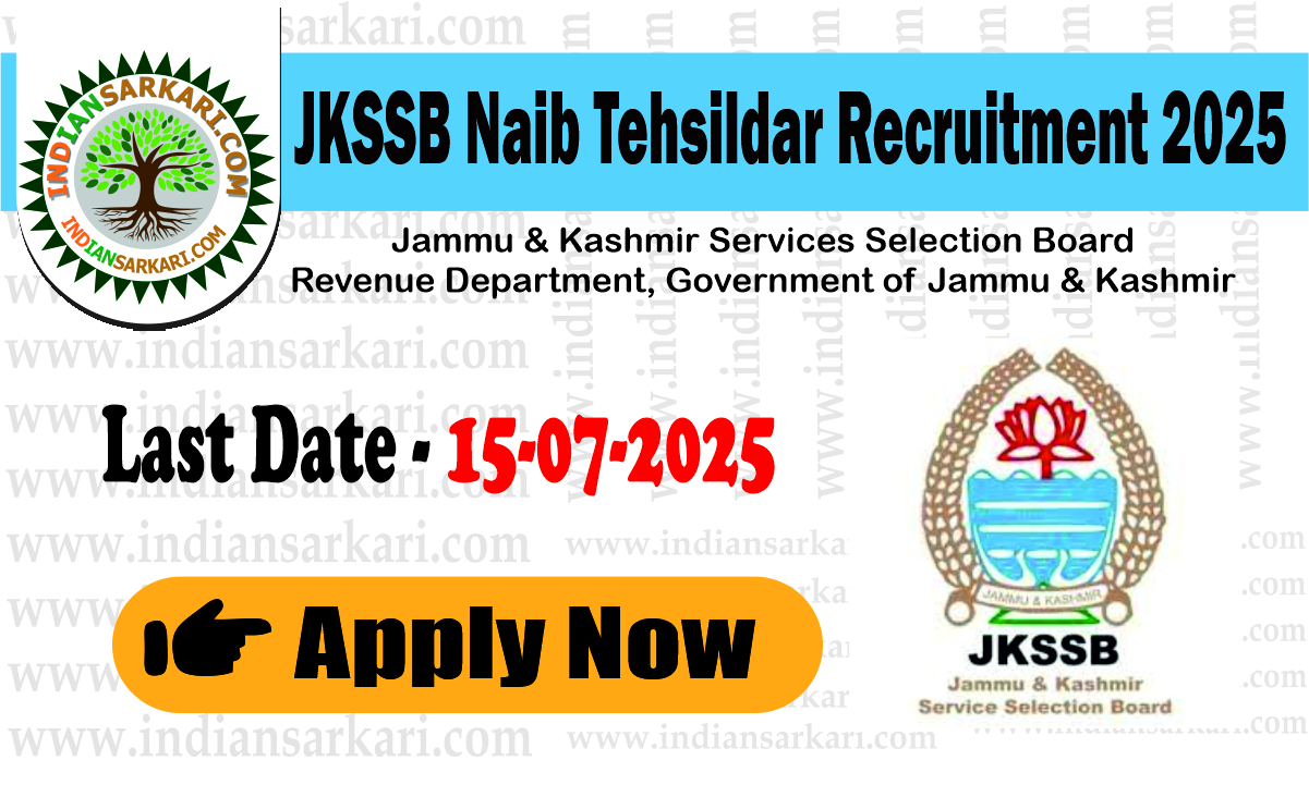 JKSSB Naib Tehsildar Recruitment 2025 Apply Now