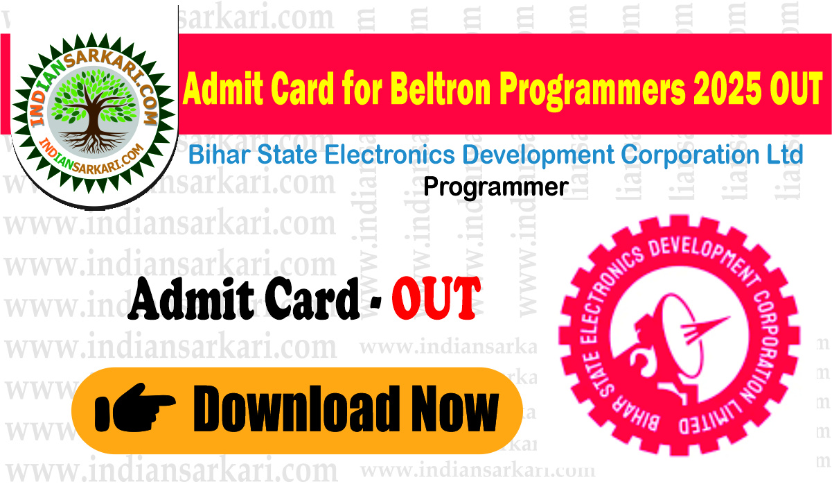 Admit Card for Beltron Programmers 2025 OUT