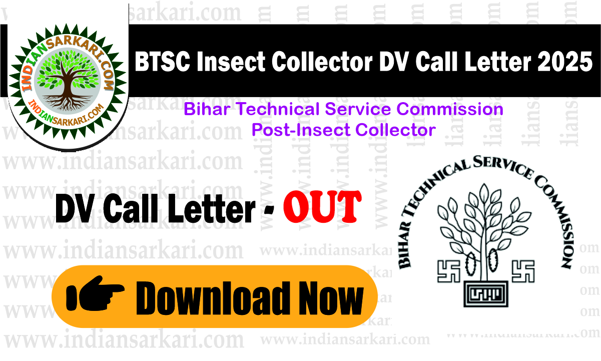 Out of the BTSC Insect Collector DV Call Letter 2025