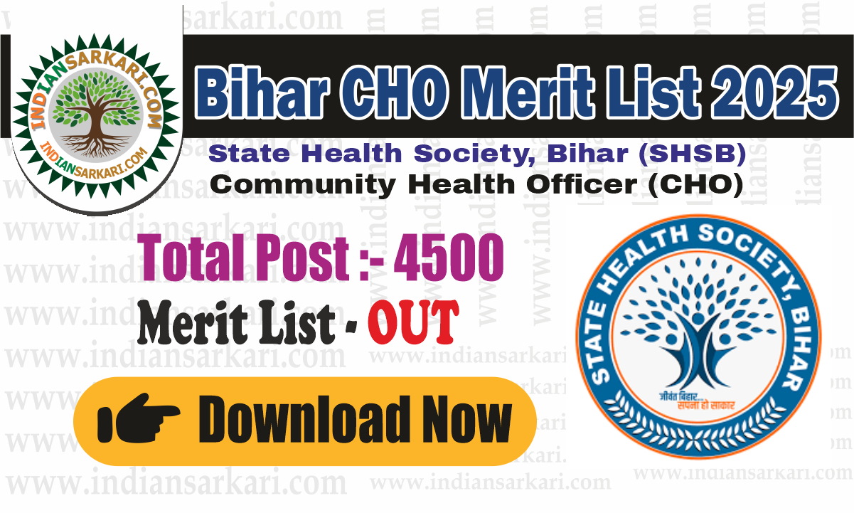 Bihar CHO Merit List 2025