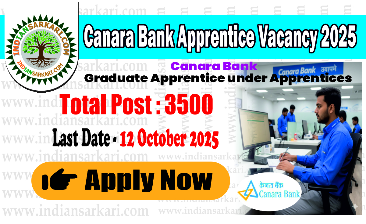 Canara Bank Apprentice Vacancy 2025