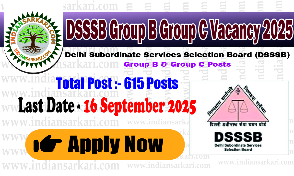 DSSSB Group B Group C Vacancy 2025