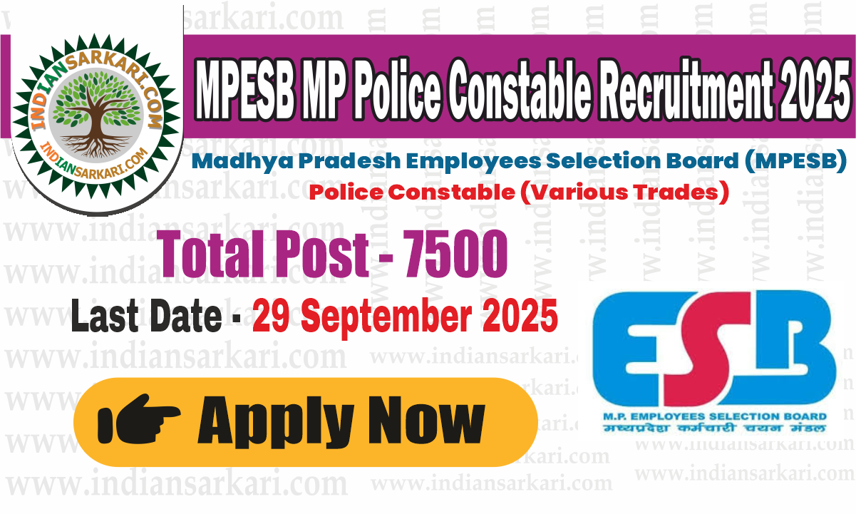 MPESB MP Police Constable Recruitment 2025