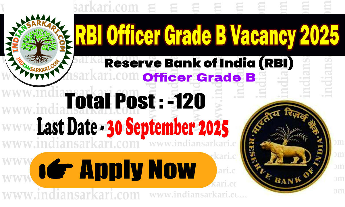 RBI Officer Grade B Vacancy 2025