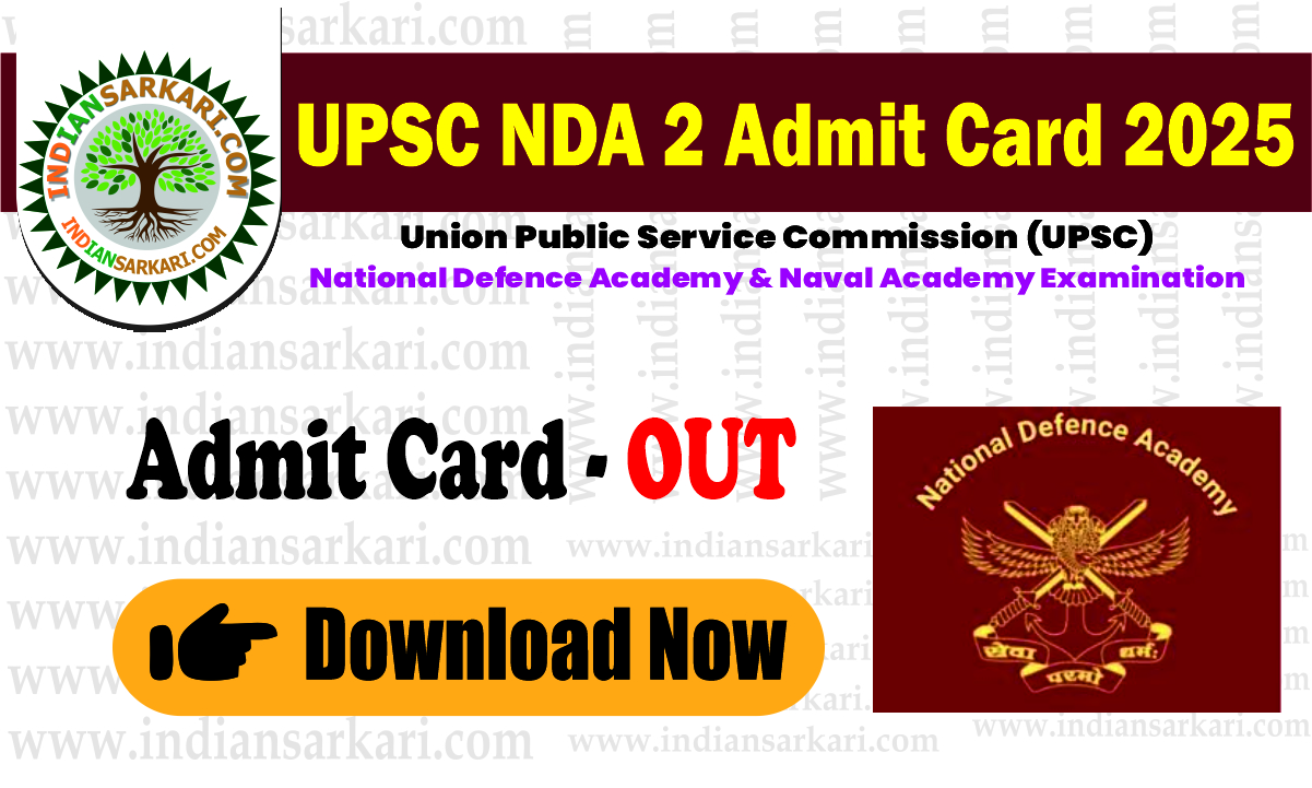 UPSC NDA 2 Admit Card 2025