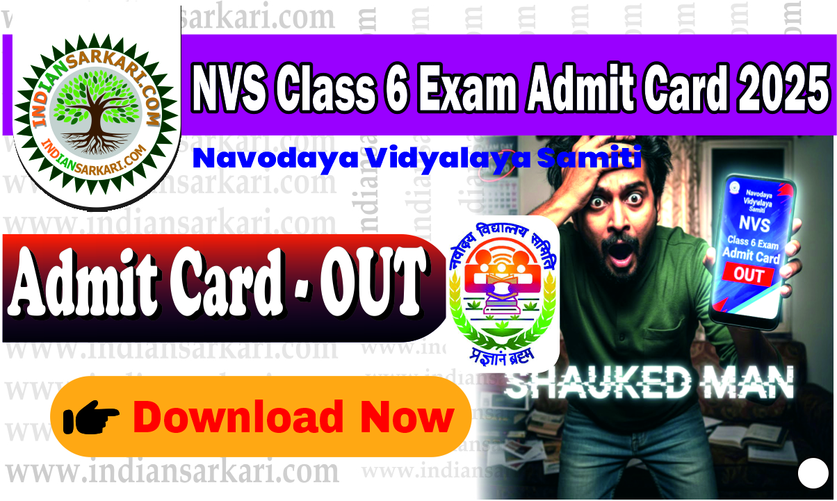 NVS Class 6 Exam Admit Card 2025