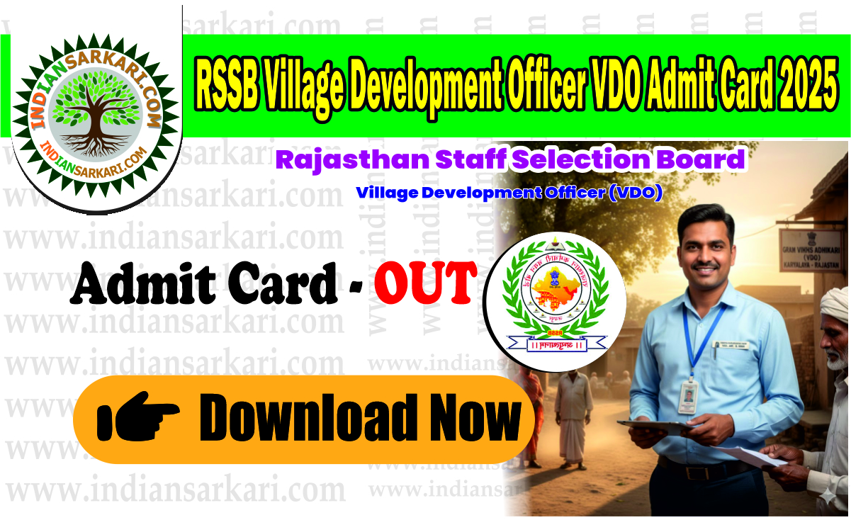 RSSB Village Development Officer VDO Admit Card 2025