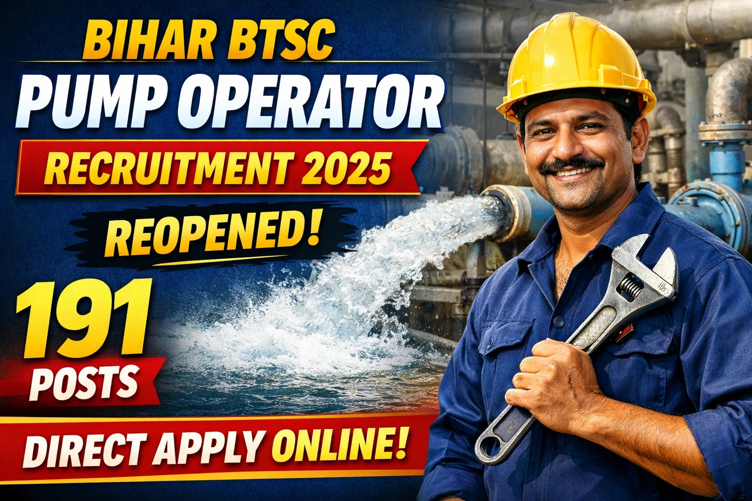Bihar BTSC Pump Operator Recruitment 2025