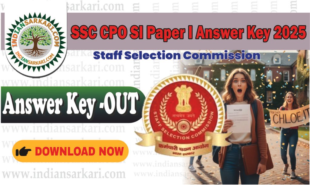 SSC CPO SI Paper I Answer Key 2025 OUT Direct Download Link (Release)