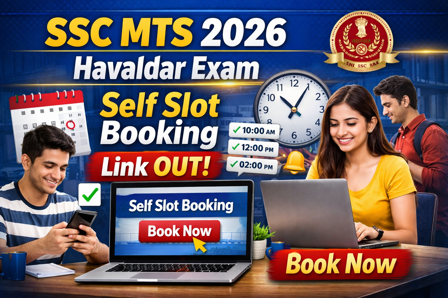SSC MTS and Havaldar Self Slot Booking 2026