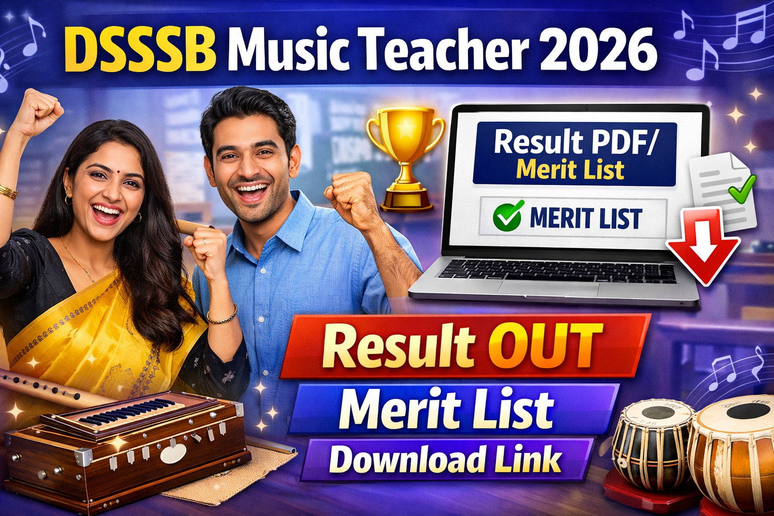 DSSSB Music Teacher Result 2026
