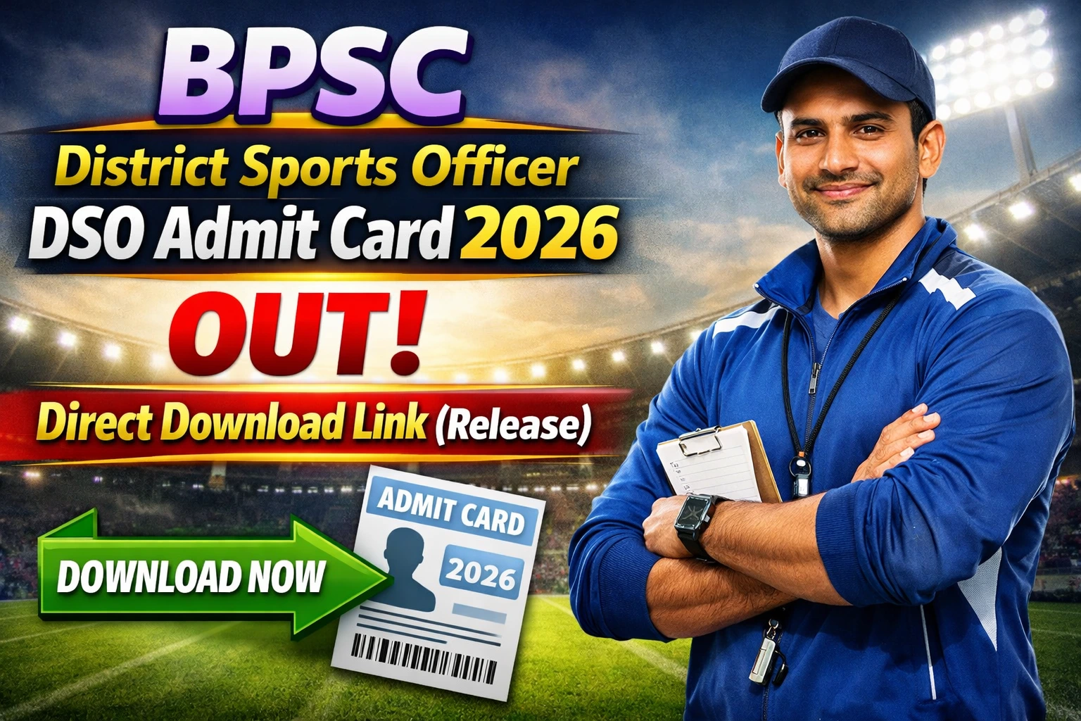BPSC District Sports Officer DSO Admit Card 2026