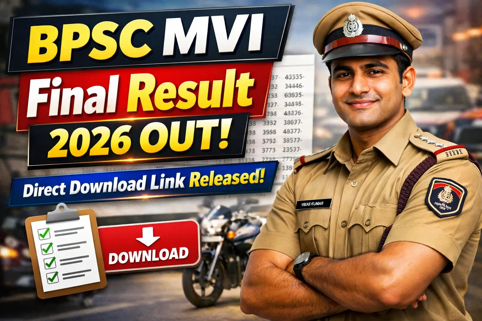 BPSC MVI Final Result 2026