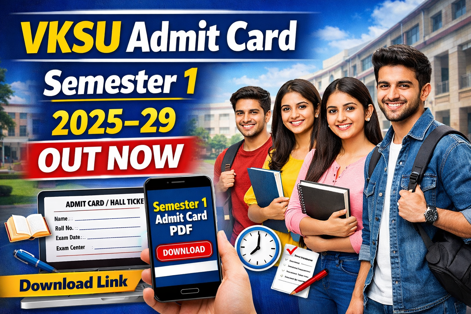 VKSU Semester 1 Admit Card Session 2025 29