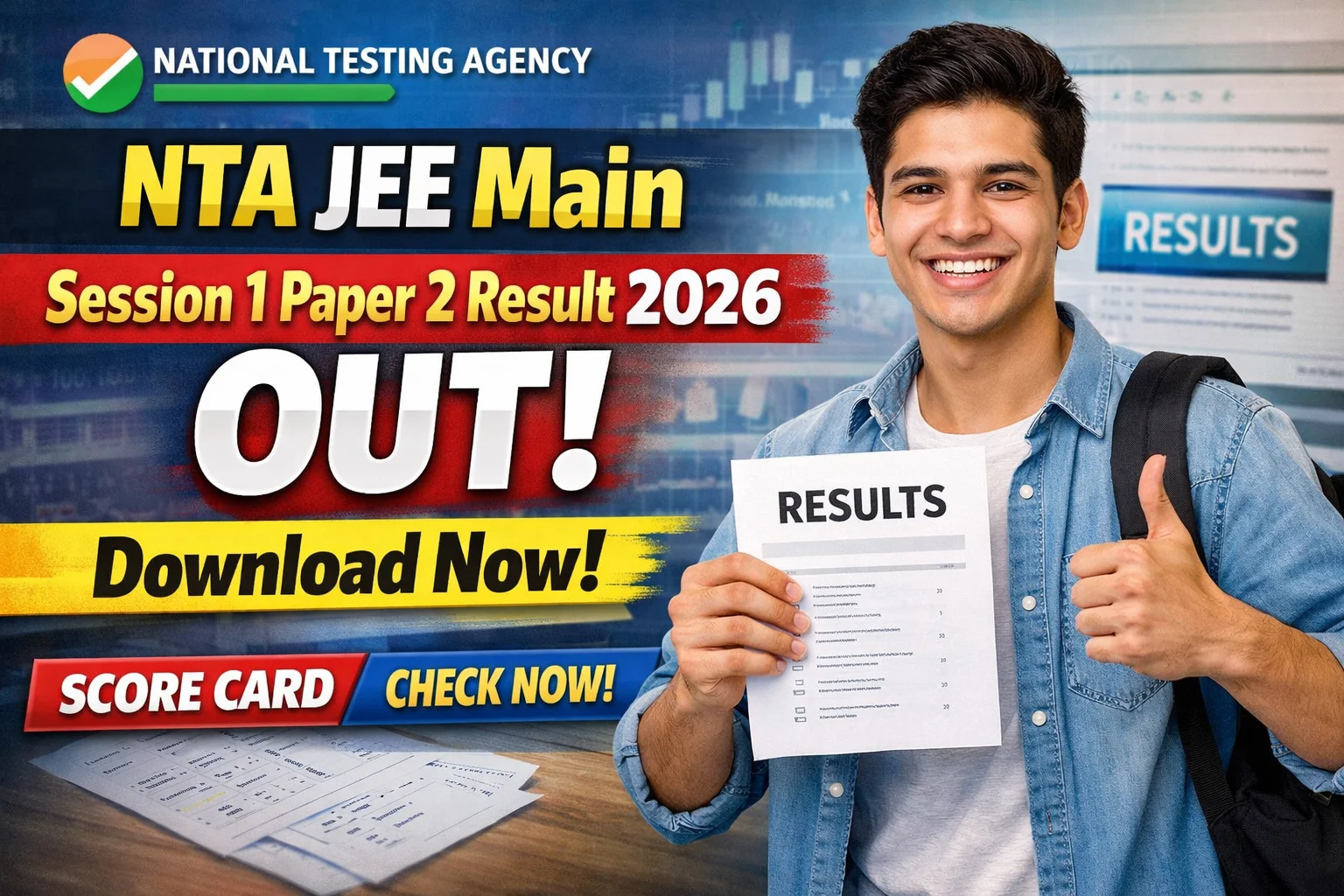 NTA JEE Main Session 1 Paper 2 Result 2026
