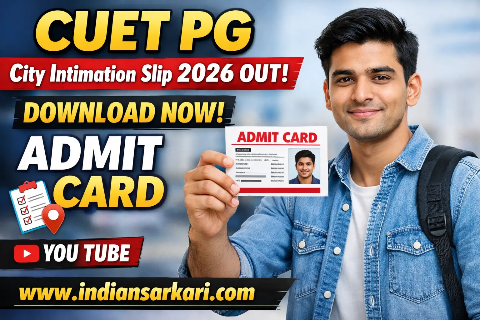 CUET PG City Intimation Slip 2026