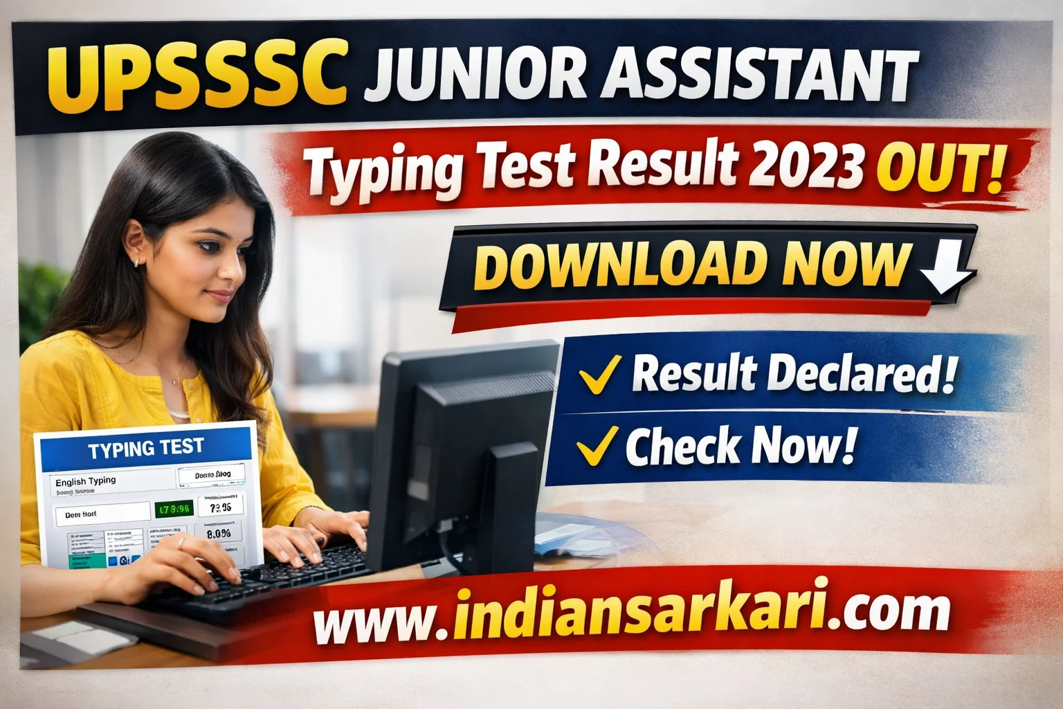 UPSSSC Junior Assistant Typing Test Result 2023