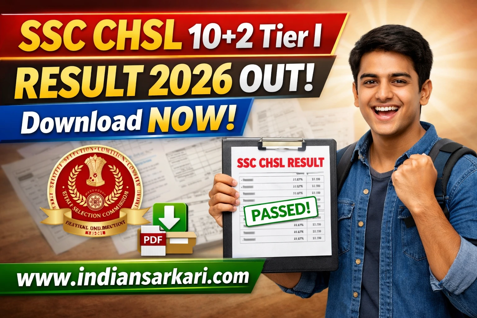 SSC CHSL 10+2 Tier I Result 2026