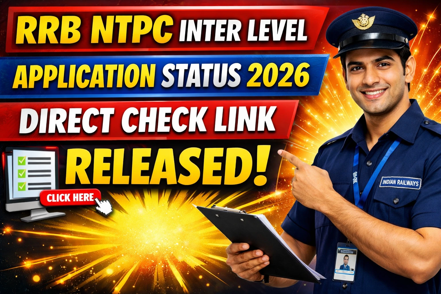 RRB NTPC Inter Level Application Status 2026