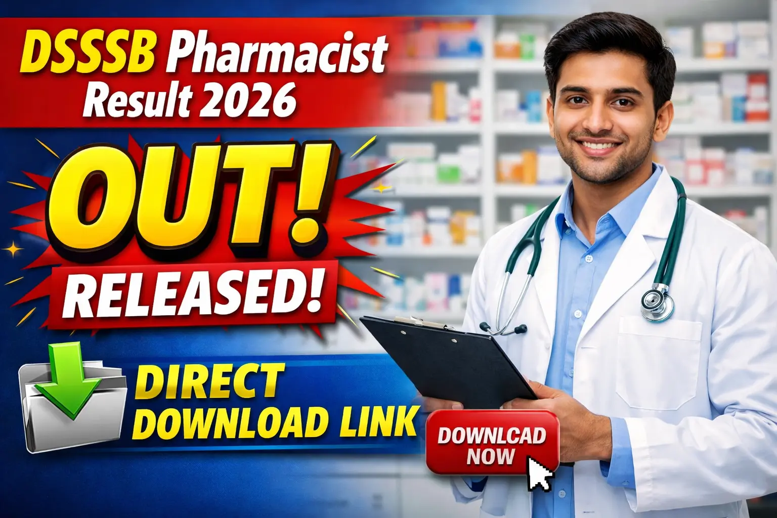 DSSSB Pharmacist Result 2026