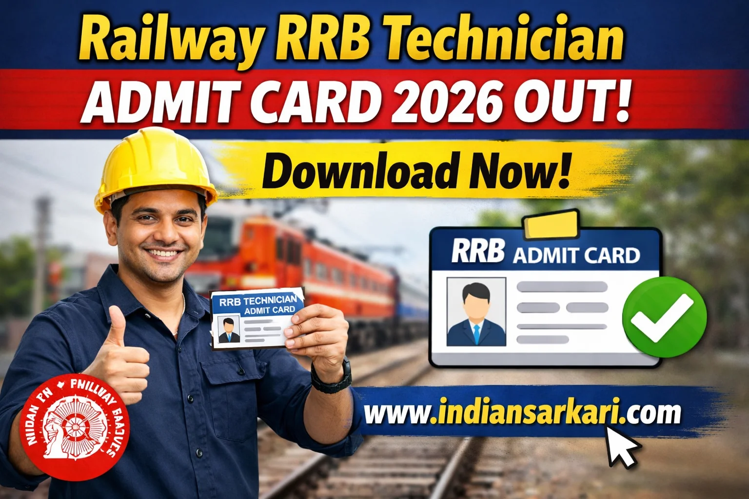 Railway RRB Technician Admit Card 2026