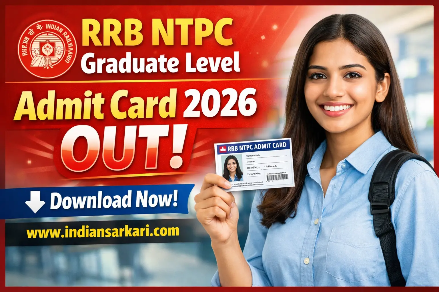 RRB NTPC Graduate Level Admit Card 2026