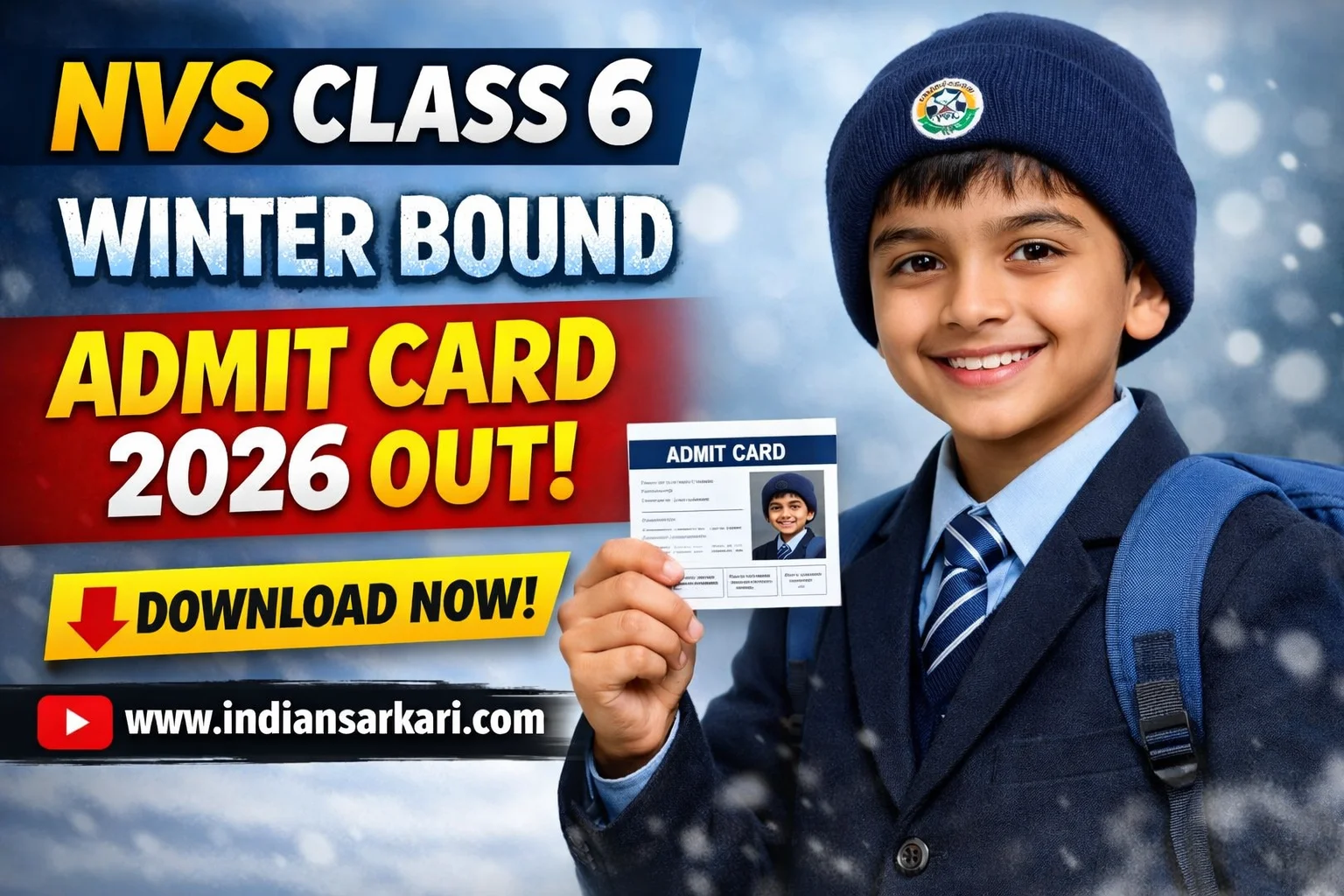 NVS Class 6 Winter Bound Admit Card 2026