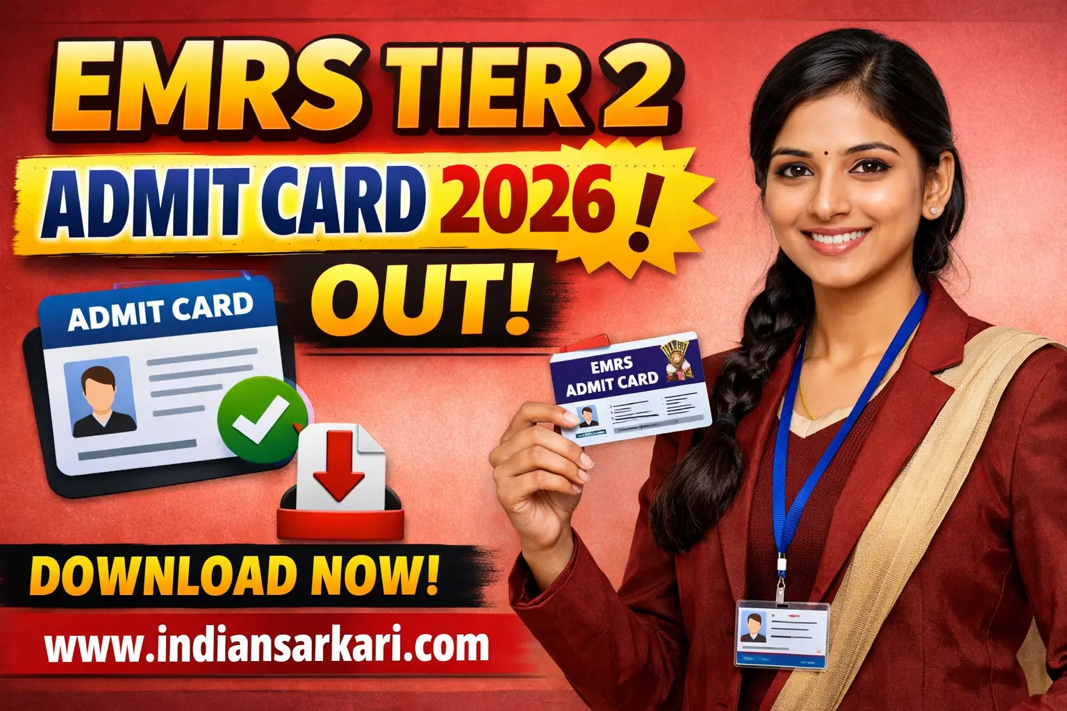 EMRS Tier 2 Admit Card 2026