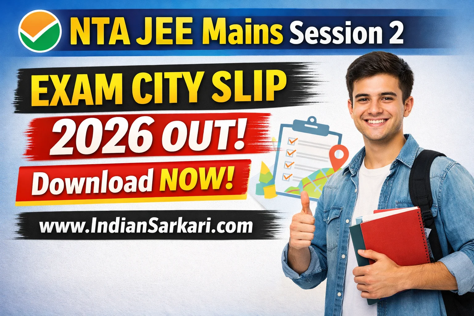NTA JEE Mains Session 2 Exam City Slip 2026