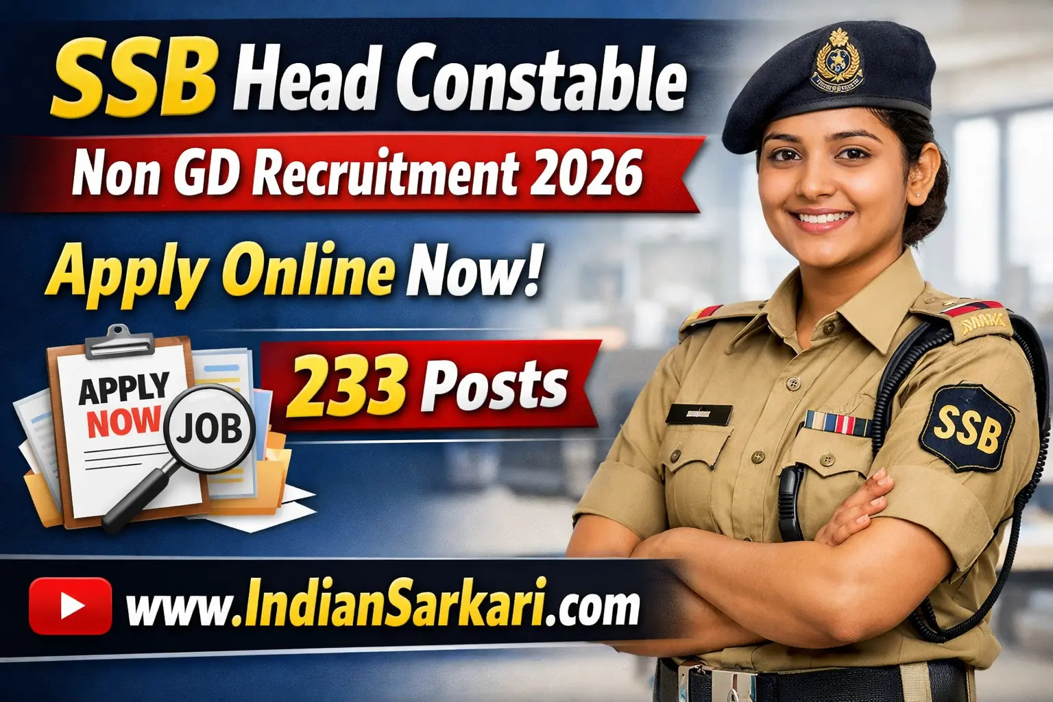 SSB Head Constable Non GD Recruitment 2026