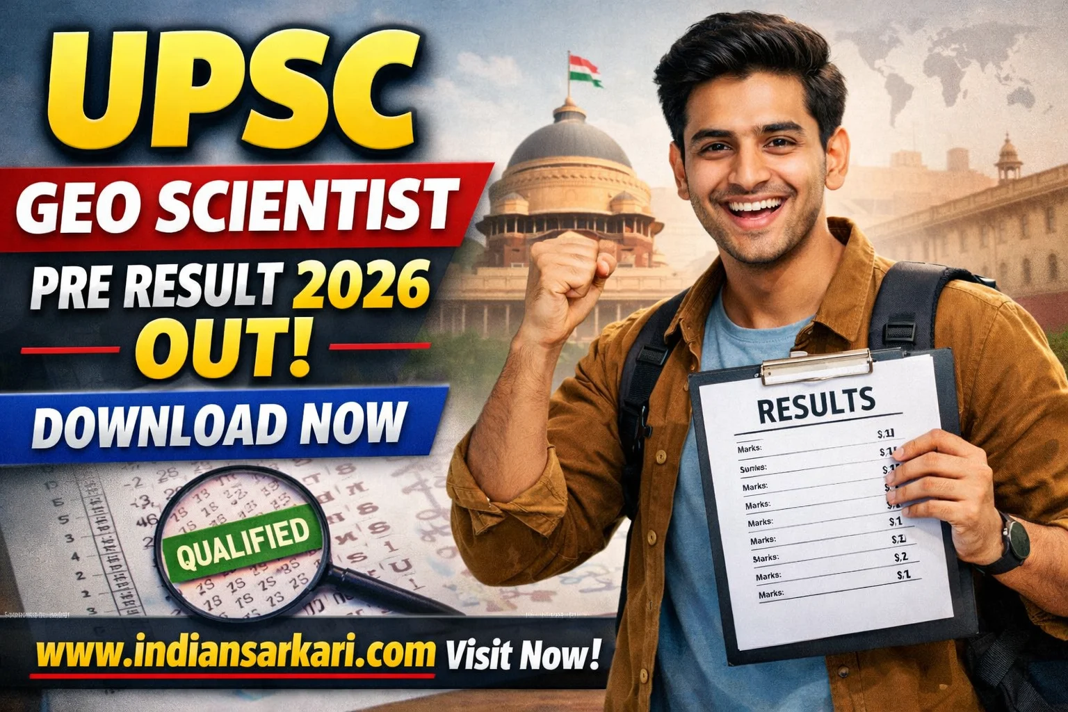 UPSC Geo Scientist Pre Result 2026