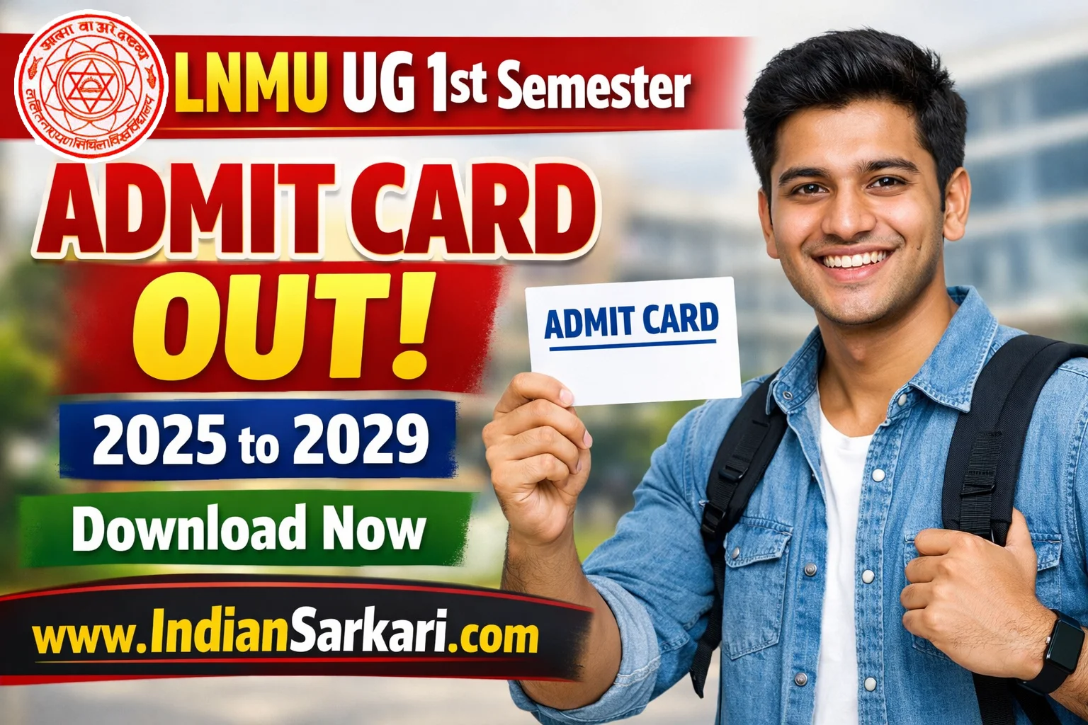 LNMU UG 1st Semester Admit Card 2025 to 2029