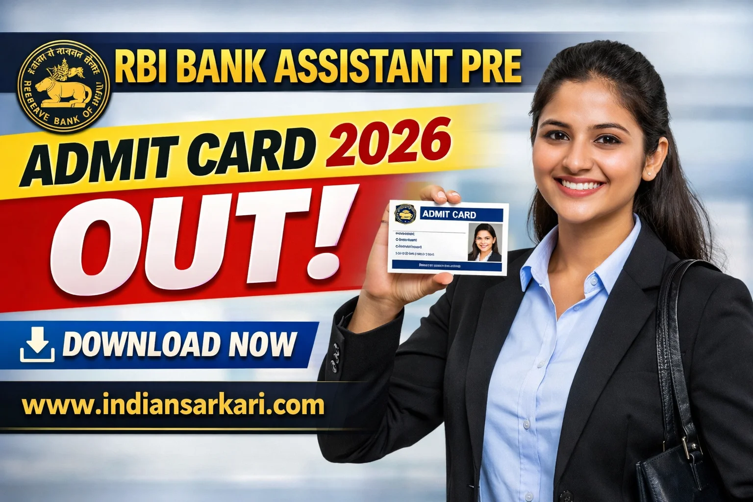 RBI Bank Assistant Pre Admit Card 2026