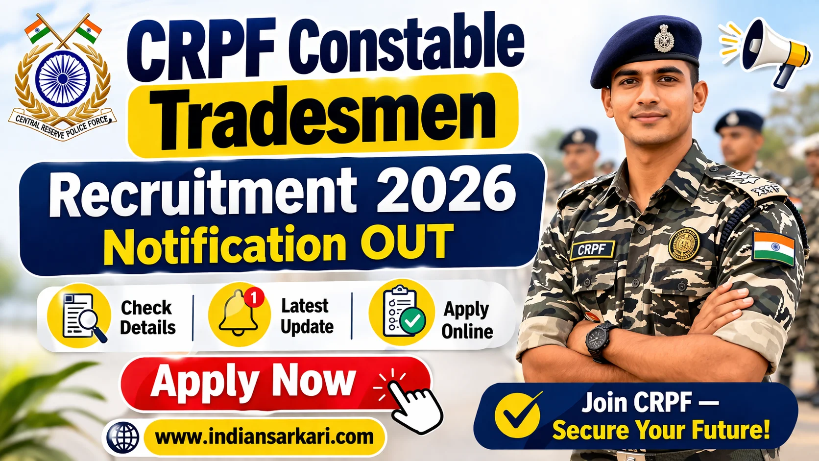 CRPF Constable Tradesmen Recruitment 2026