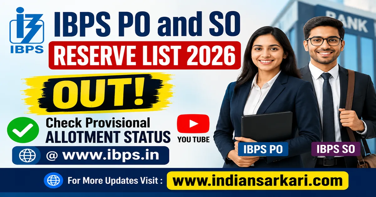 IBPS PO and SO Reserve List 2026