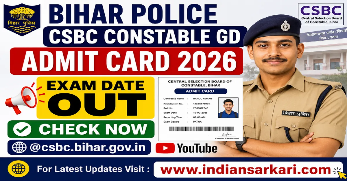 Bihar Police CSBC Constable GD Admit Card 2026