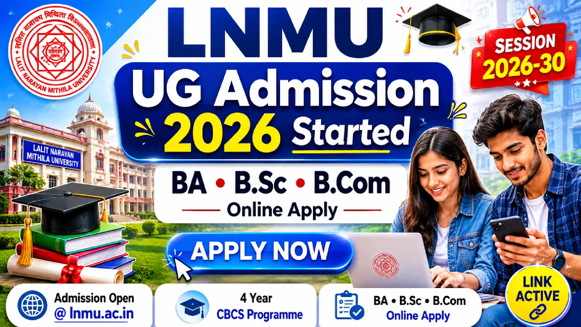 LNMU UG BA BSc BCom Admission 2026