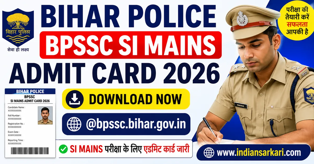 Bihar Police BPSSC SI Mains Admit Card 2026