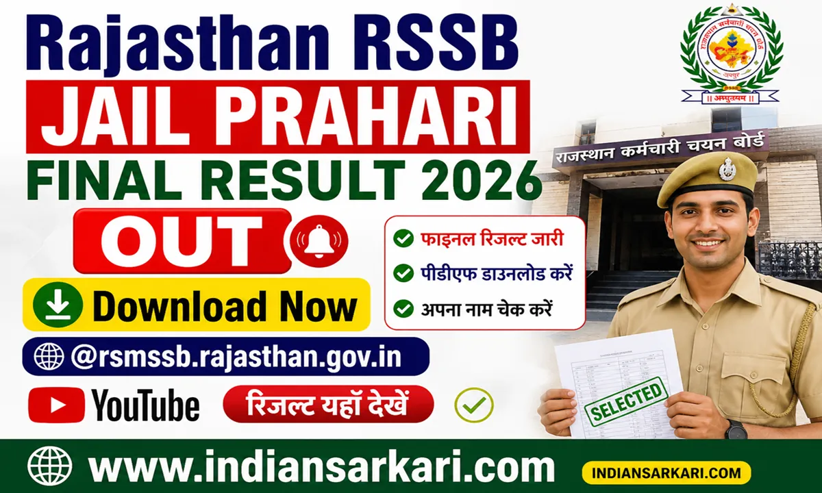 Rajasthan RSSB Jail Prahari Final Result 2026