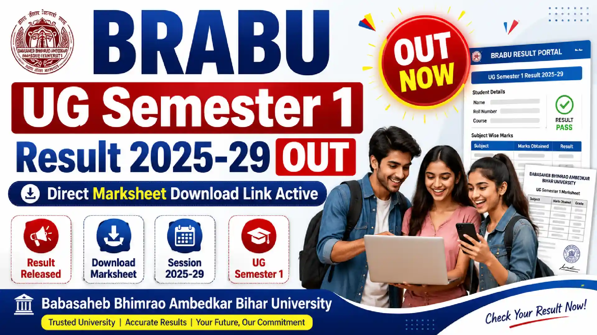 BRABU UG Semester 1 Result Session 2025 29