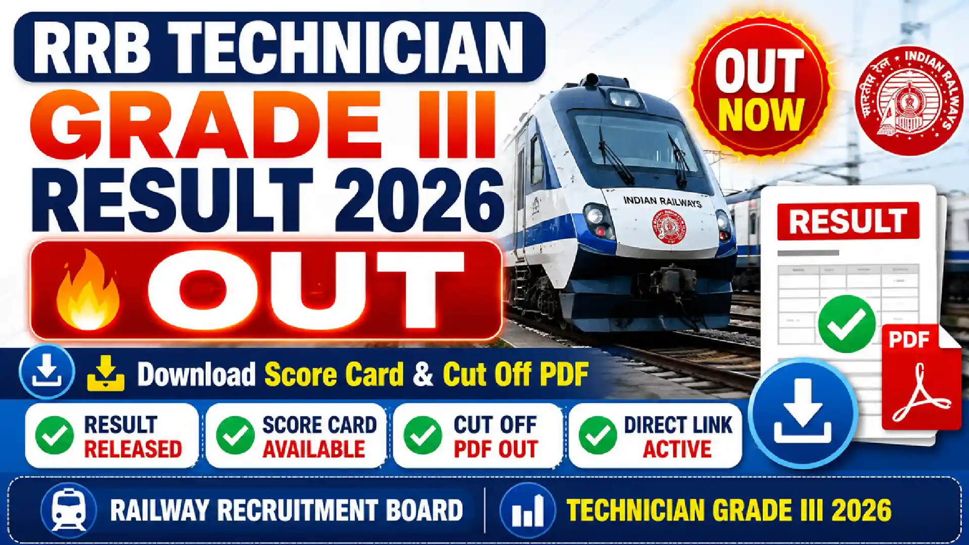 RRB Technician Grade III Result 2026