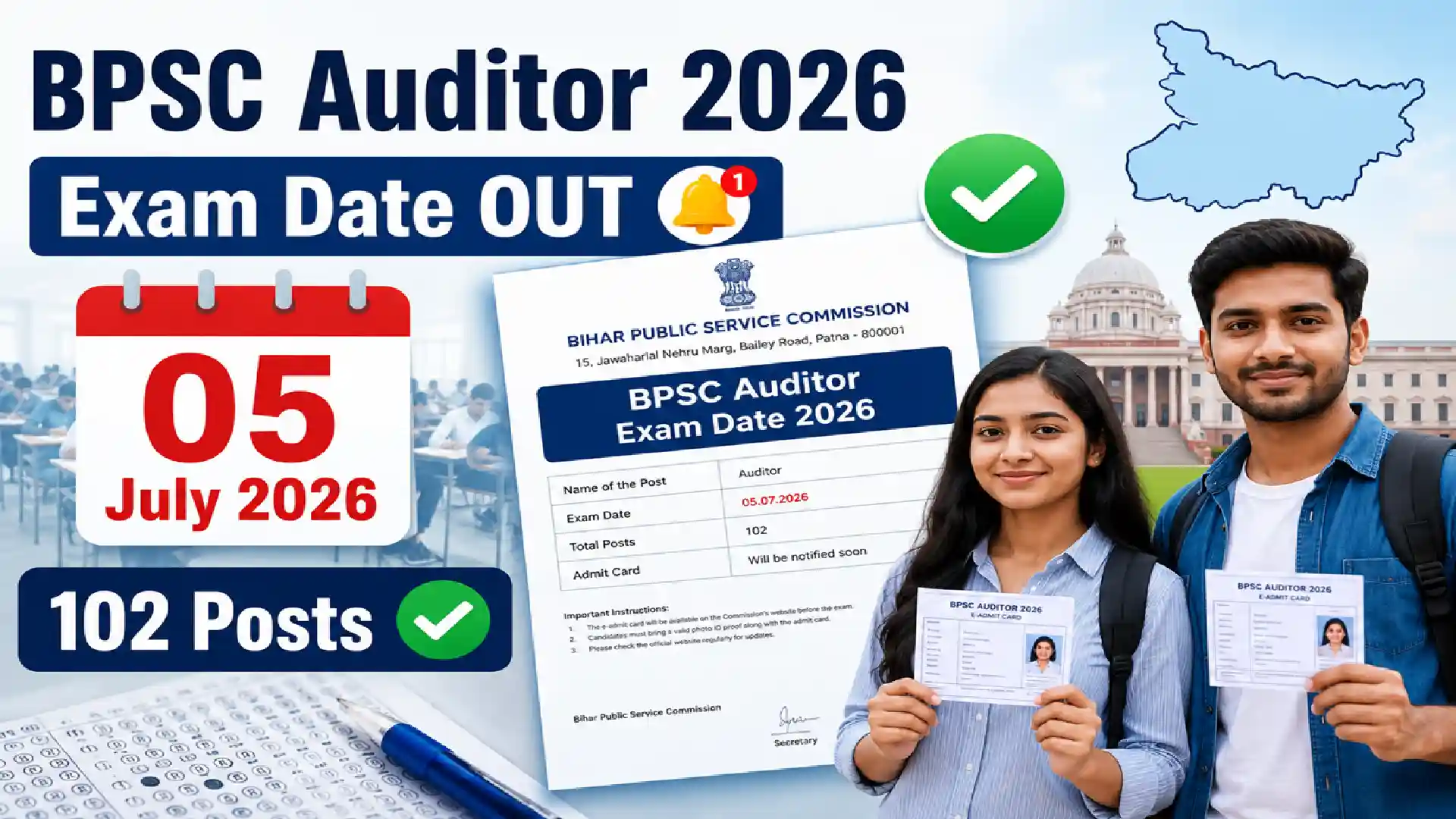 Bihar BPSC Auditor Exam Date 2026