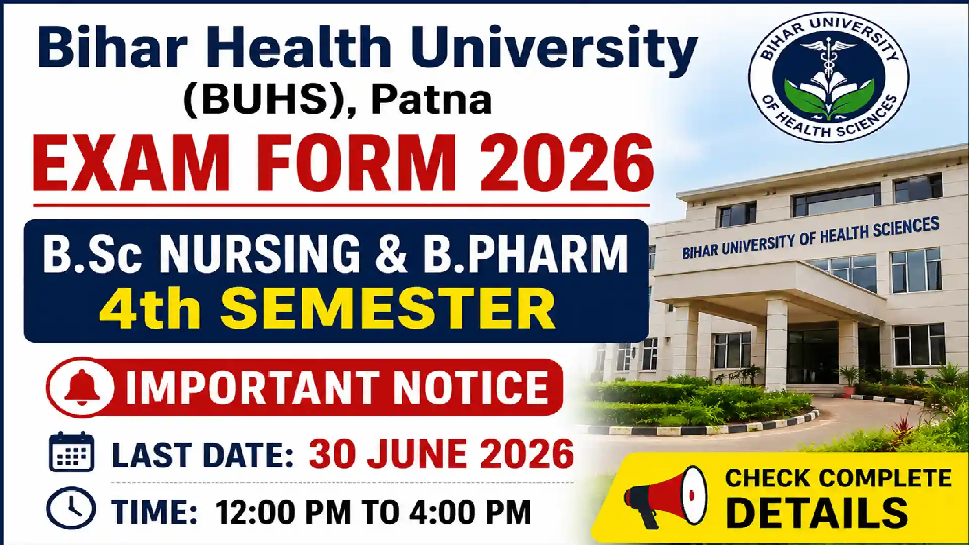 BUHS 4th Semester Exam Form 2026