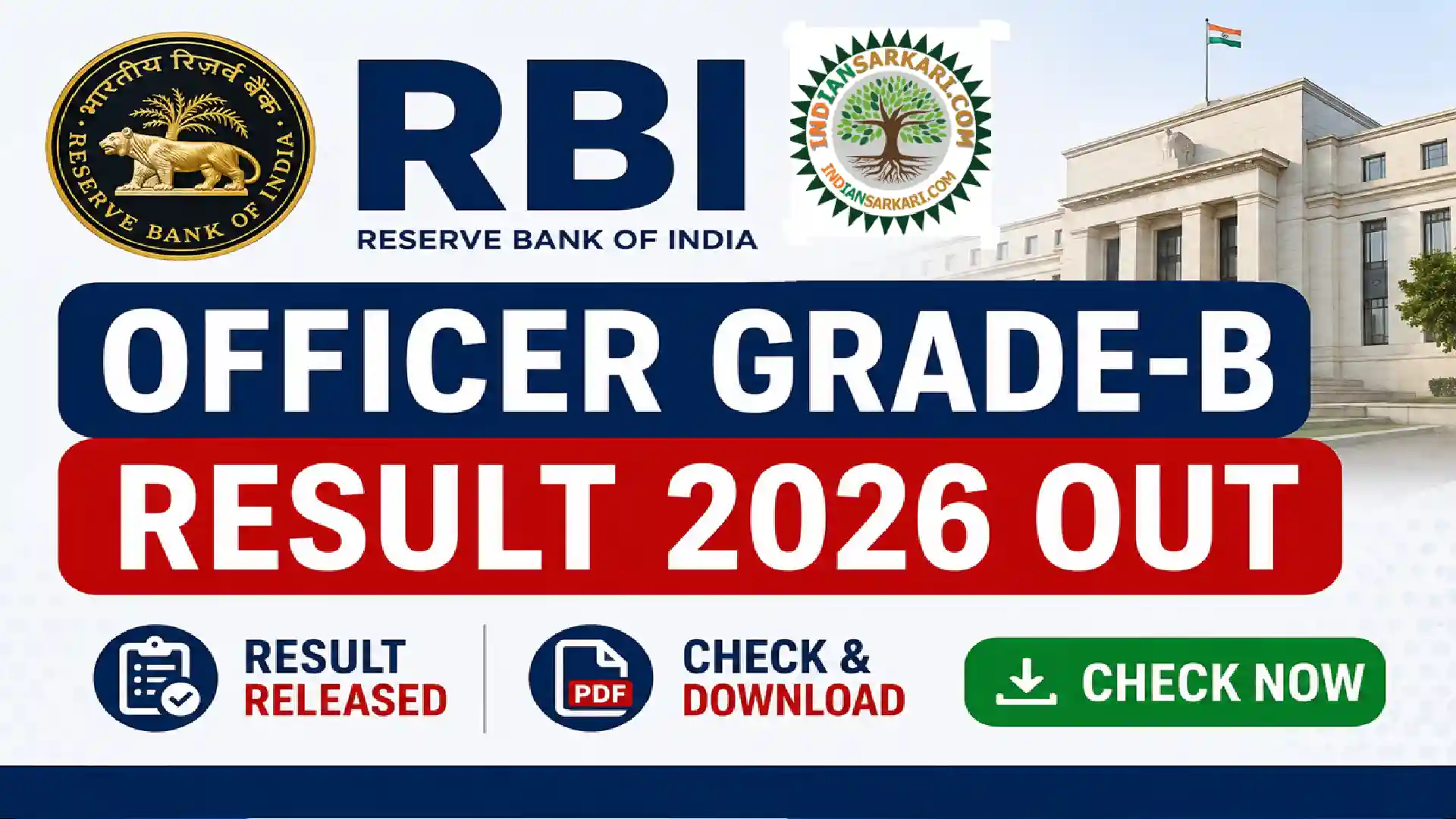 RBI Officer Grade B Result 2026
