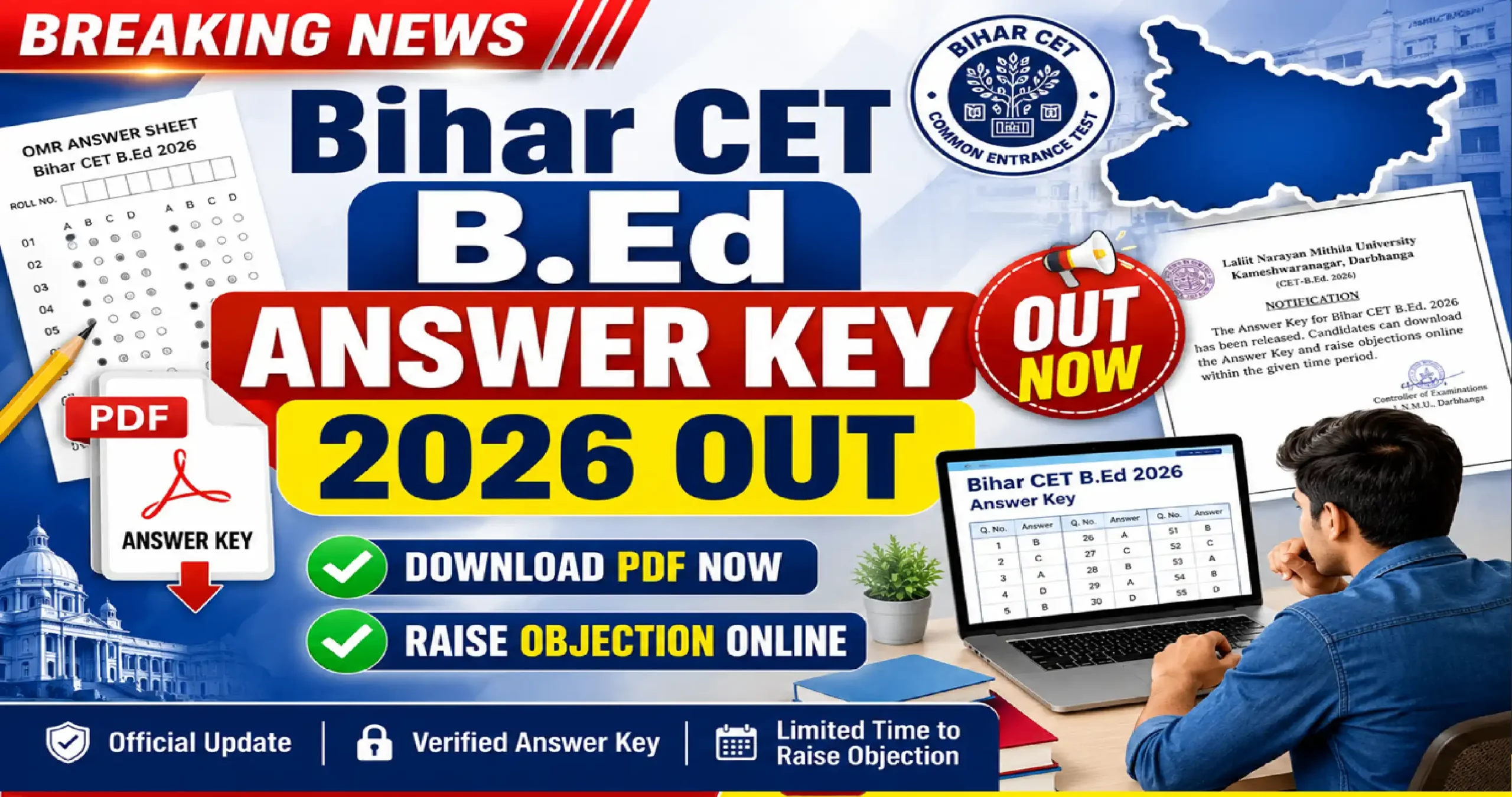 Bihar CET B.Ed Answer Key 2026