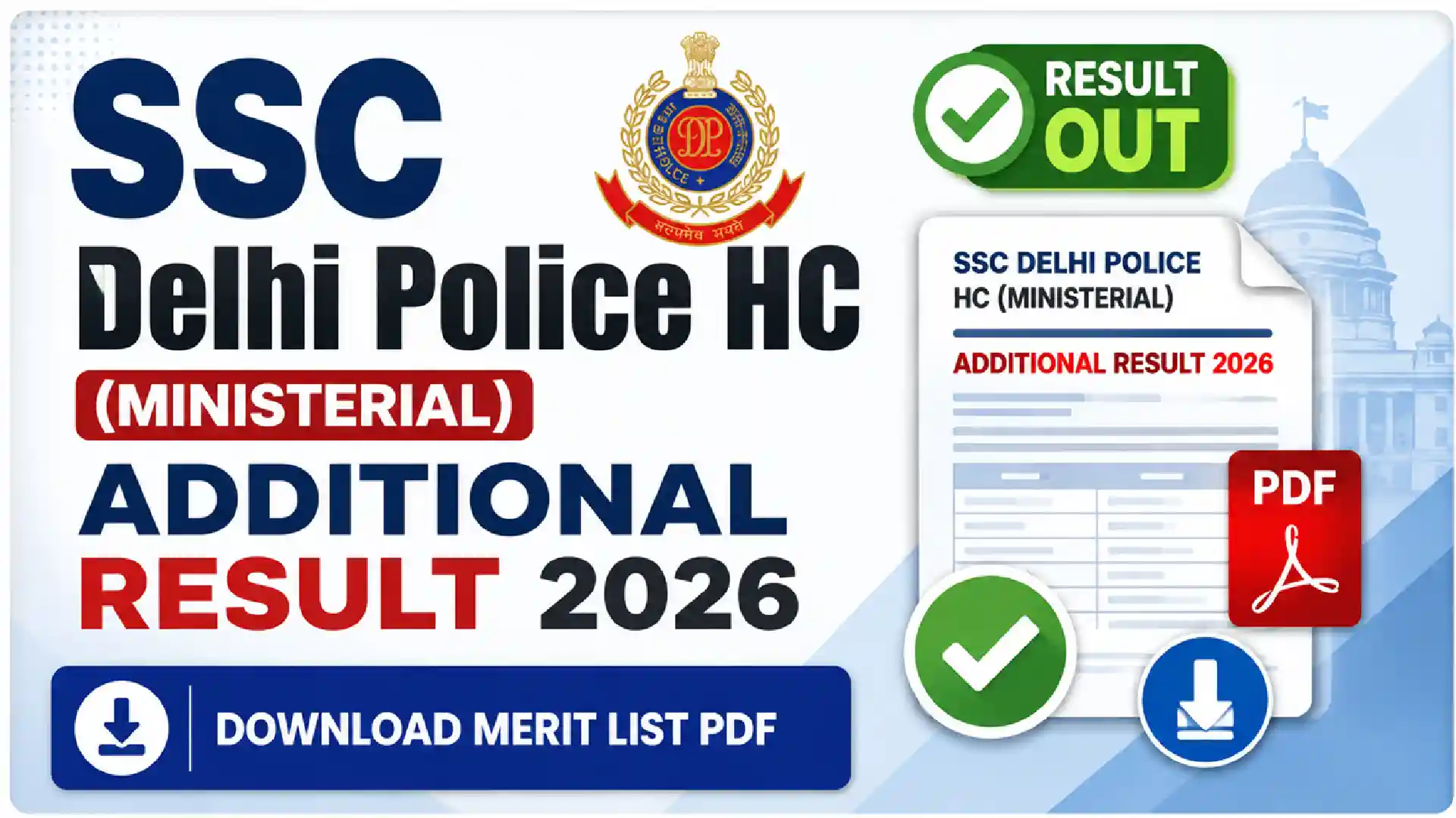 SSC Delhi Police HC Additional Result 2026